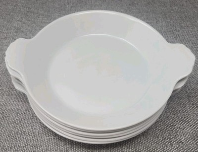 French Porcelain White Gratin Dishes x 6 - CNP Tradition