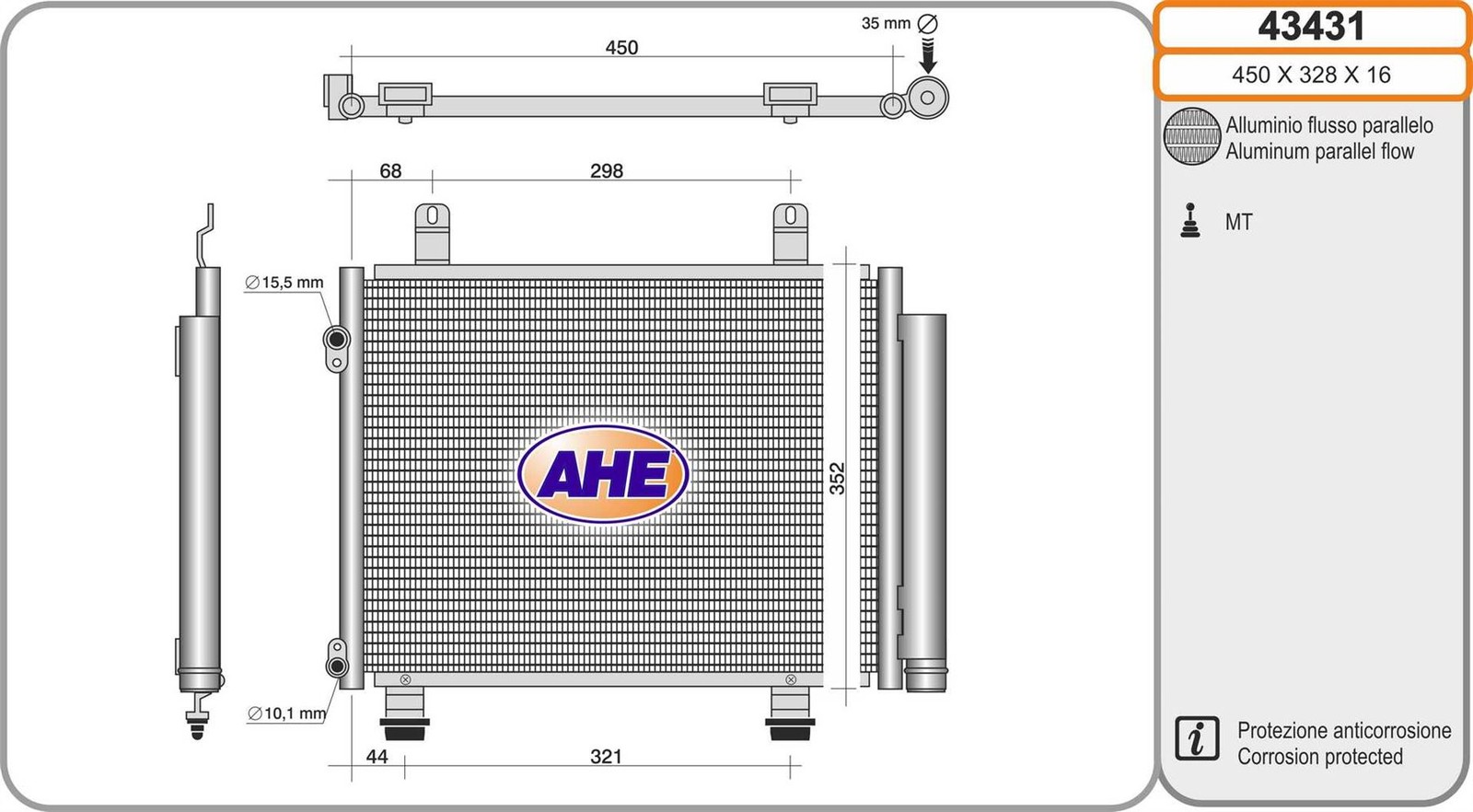 Condenseur de clim pour Opel Agila et Suzuki Splash 1.3 CDTI