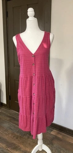 Sonoma Goods For Life Women's Cotton Sleeveless Tiered Knit Casual Midi Dress