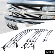 Fits 1999-2002 Chevy Silverado 1500 Stainless Chrome Billet Grille Combo Insert