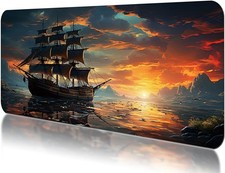 Large Gaming Mouse Pad XL Extended Desk Mat Non-Slip Rubber Base Stitched Edges