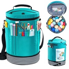 Expandable Crochet Bag - Knitting Bag Storage Organizer with Zipper Closure -...