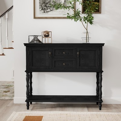 Distressed Console Table Entryway Foyer Desk Vintage Storage for Living Room