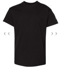 CHAMPION T435 YOUTH SHORT SLEEVE TAGLESS T-SHIRT BLACK Size Large