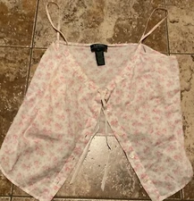 LAUREN BY RALPH LAUREN BABY PINK FLORAL BUTTON UP CAMI ( SIZE L )