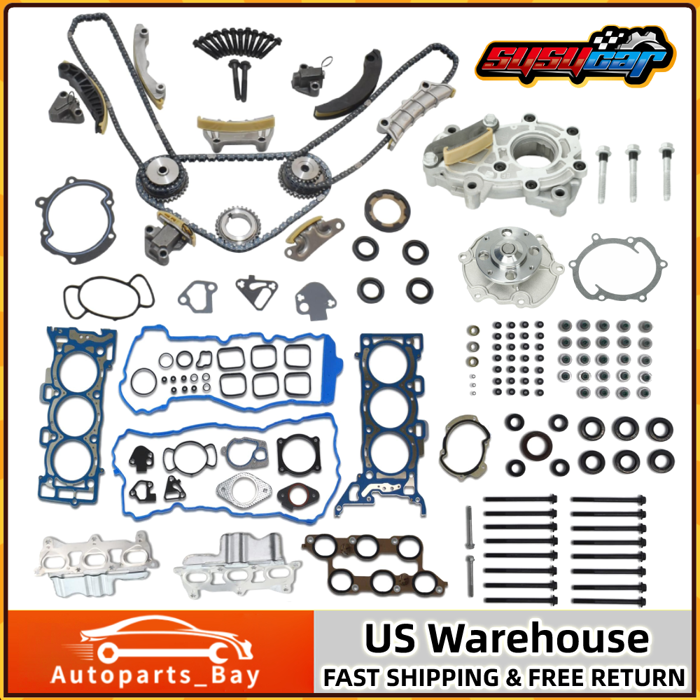 Timing Chain Water&Oil Pumps kit Head Gasket Bolts for Chevrolet Buick Gmc 3.6L