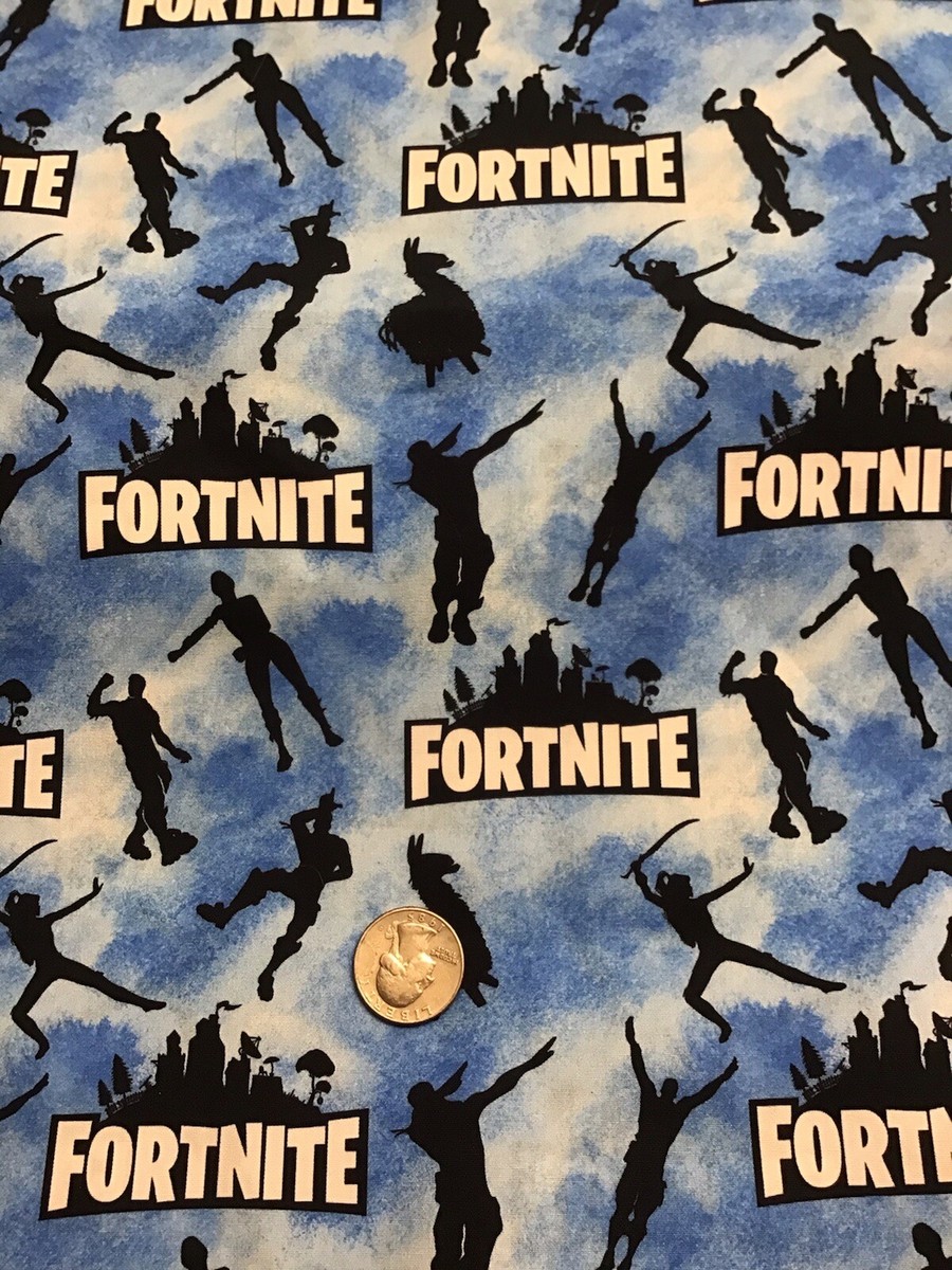 Custom FORTNITE Blue Black Cotton Fabric REMNANT 13 x18 L eBay