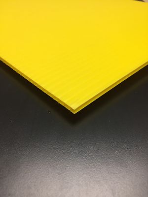 Coroplast 4mm 18'' x 24'' (1 Pack) Yellow Corrugated Plastic Sheet Vertical