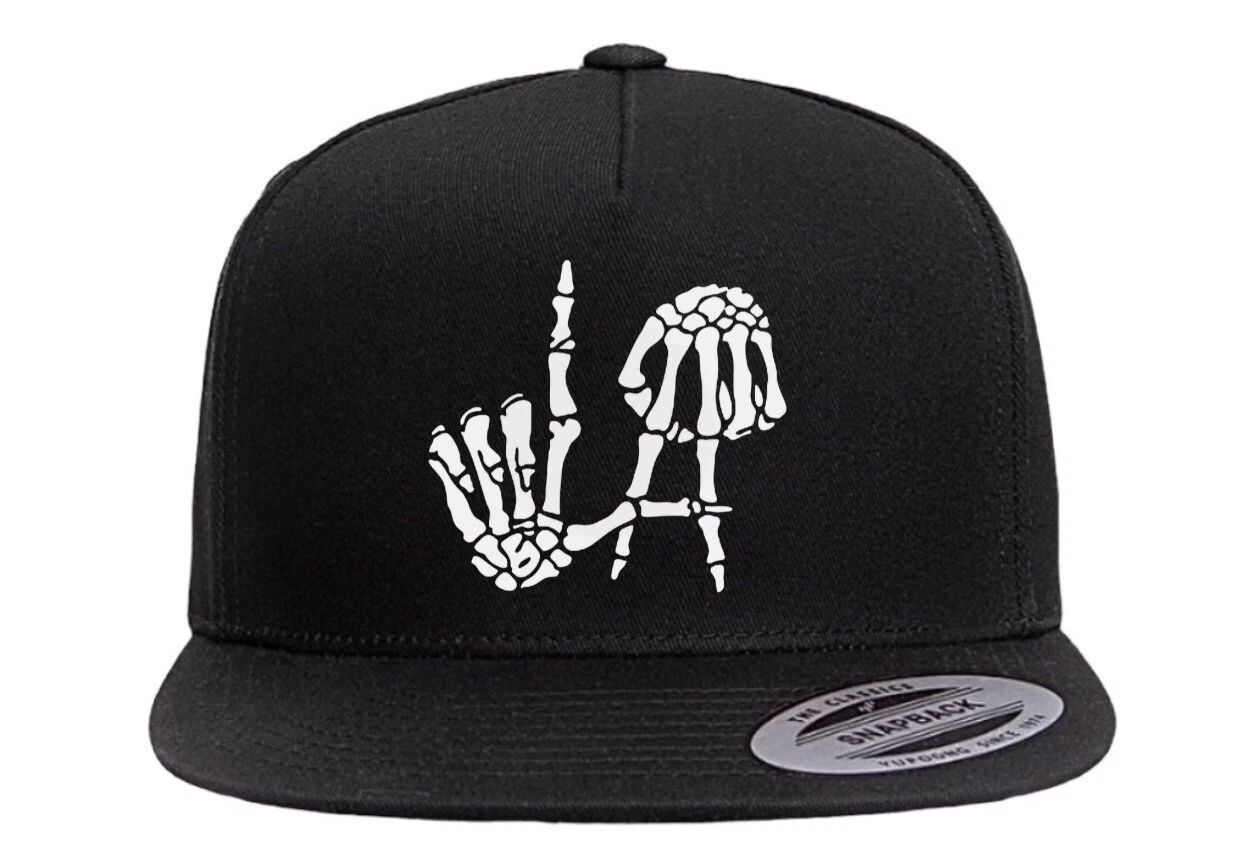 LA Skull Snapback Hat, Trucker Cap, Custom Hat for Men and Women