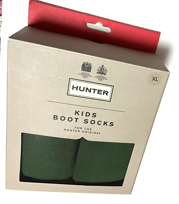 Hunter Kids Boot Socks Hunter Green Fleece Size XL (4-6) Boy Girl