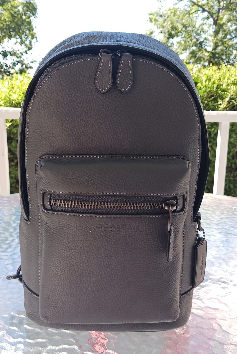 Coach 2540 West Small Industrial Grey Leather Zip Top