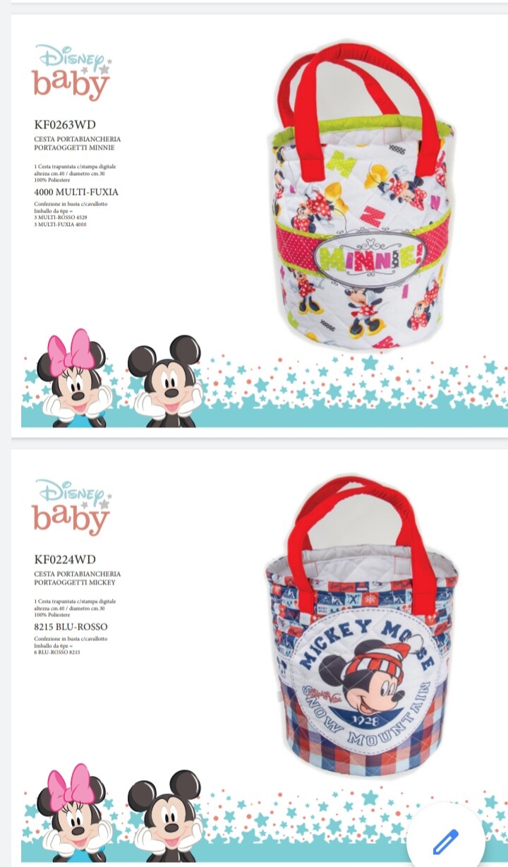 CESTO PORTABIANCHERIA DISNEY