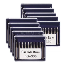 100pcs Dental Carbide Burs Tungsten Steel Bur FG # 330 Pear Fit High Speed