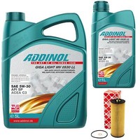 MotoröL Set Addinol 5W-30 MV 0530 LL 6 Liter + ÖLfilter FüR Audi Skoda VW 2.5