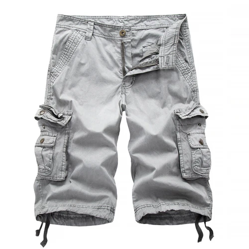 Herren Freizeit solide Cargo Shorts mehrere Taschen gewaschen Lounge 30 31 32 34 36 38-48 - Bild 14 von 26