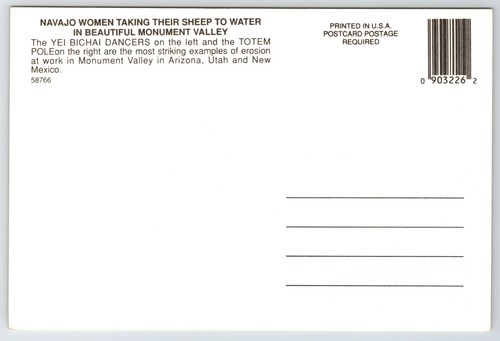 Postcard Navajo Women Taking Their Sheep To Water In Beautiful Monument Valley - Picture 2 of 2