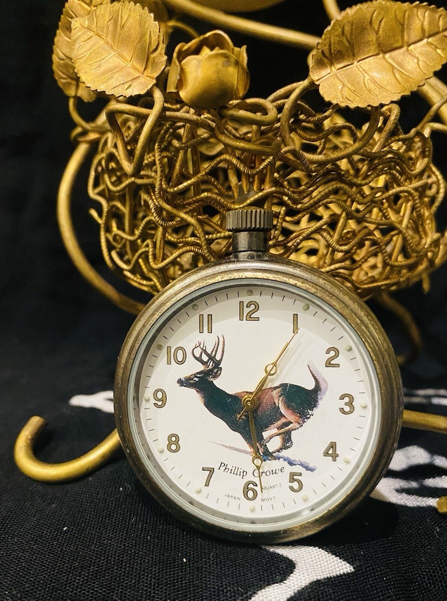 Vintage Phillip Crowe Pocket Watch Deer Majesti SignatureSeries | eBay