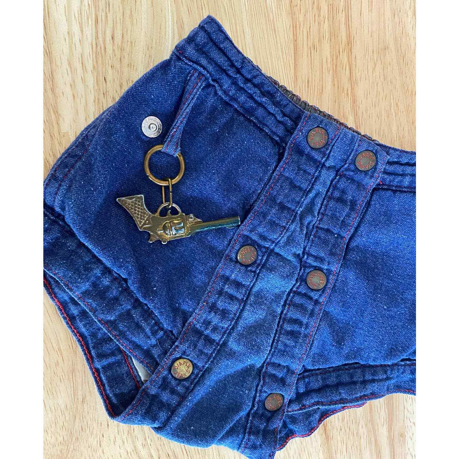 Vintage Baby Boy Cowboy Outfit Diaper Jeans Pistol Gu… Gem