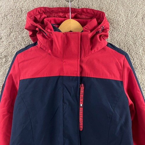 TOMMY HILFIGER 3-IN-1 All Weather System Jacket Womens Medium Hooded Rain Coat - Picture 4 of 19