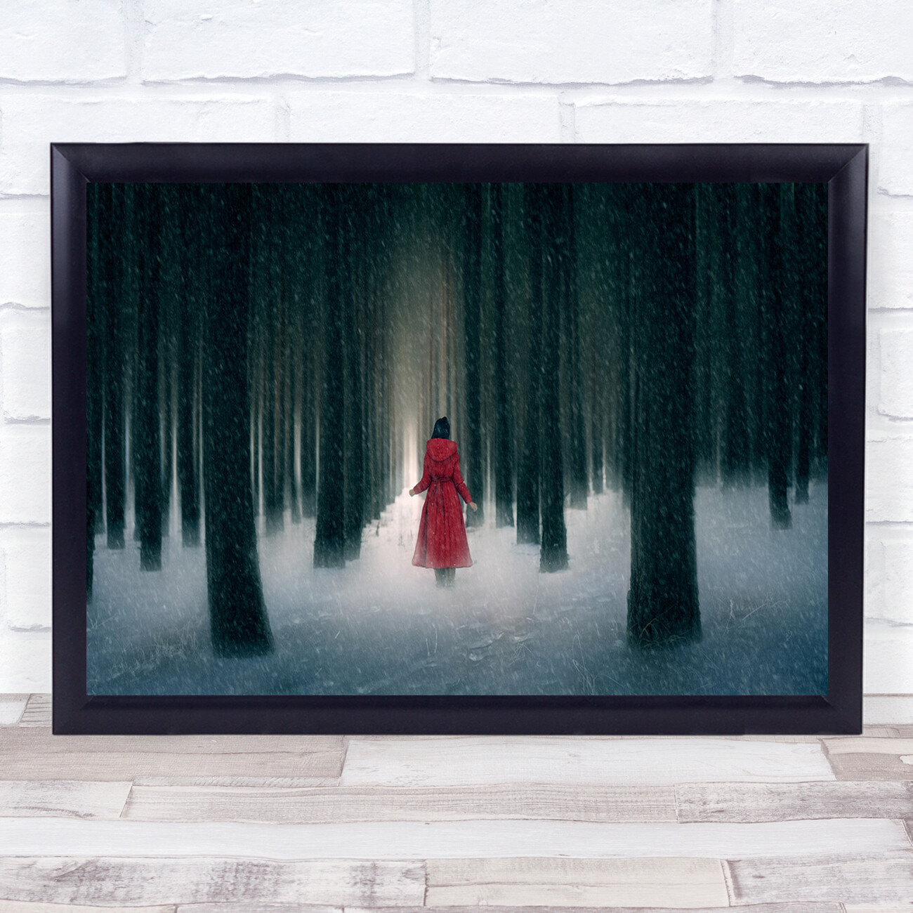 Red Riding Hood Fantasy Fairy Tale Panoramic Tree Print Creative Edit  
