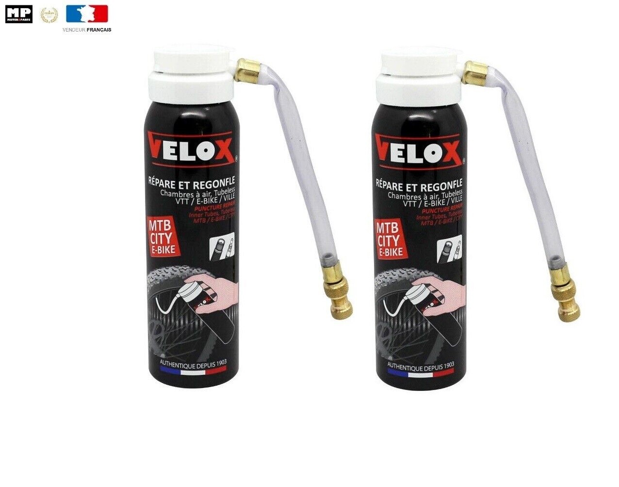 Bombe anti crevaison de 100 ml pour VAE et VTT lot de 4