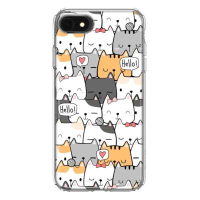 Mundaze Case for Apple iPhone 6/7/8/SE Cover Cat Friends Hello