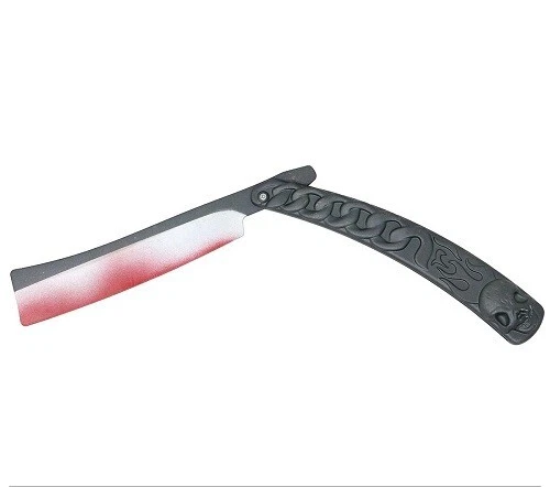 Cut Throat Razor Shaving Knife Sweeney Todd Halloween Prop Plastic Horror Weapon
