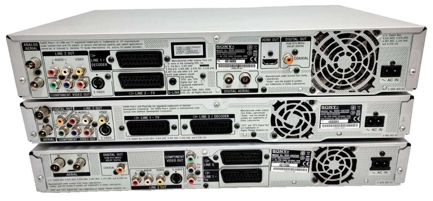 Sony DVD Recorder Joblot Of 3 Untested Spares & Repairs eBay