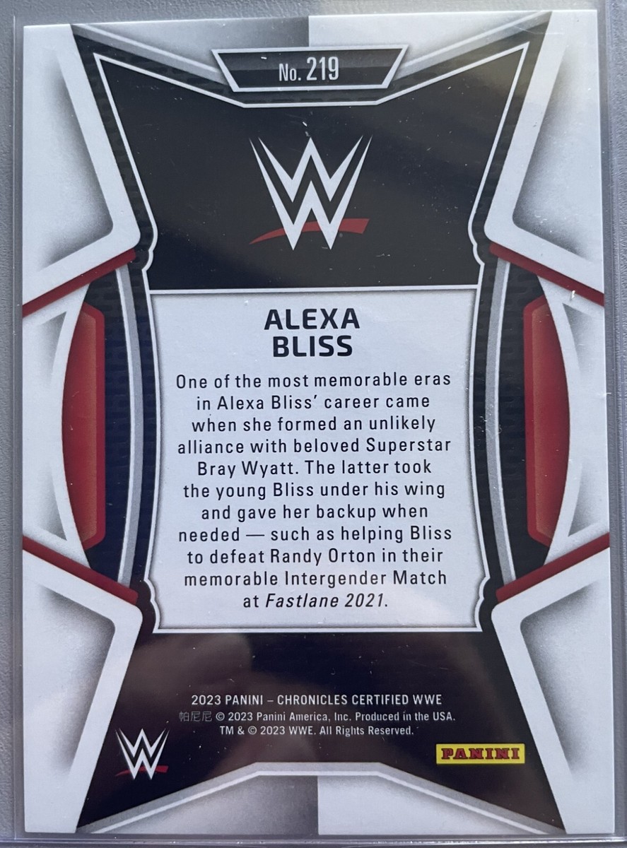 2023 Panini WWE Chronicles Certified Gold #219 Alexa Bliss 2023 Panini WWE Chronicles Certified Gold #219 Alexa Bliss