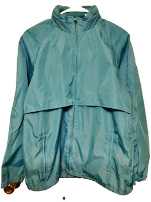 Woolrich VINTAGE Women’s Blue Nylon Lightweight Windbreaker Rain Jacket Sz 