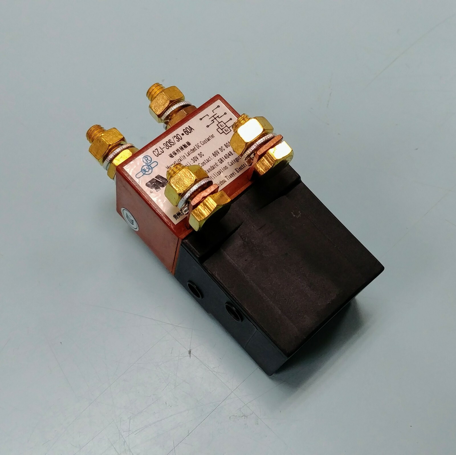 1pc CZJ-80S/30-60A Magnetically Latched DC Contactor –30V Coil 60VDC- Load **NOS