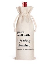 Reusable Wedding Wine Bag Bride and Groom Wine Gift 13.5"x5.5"