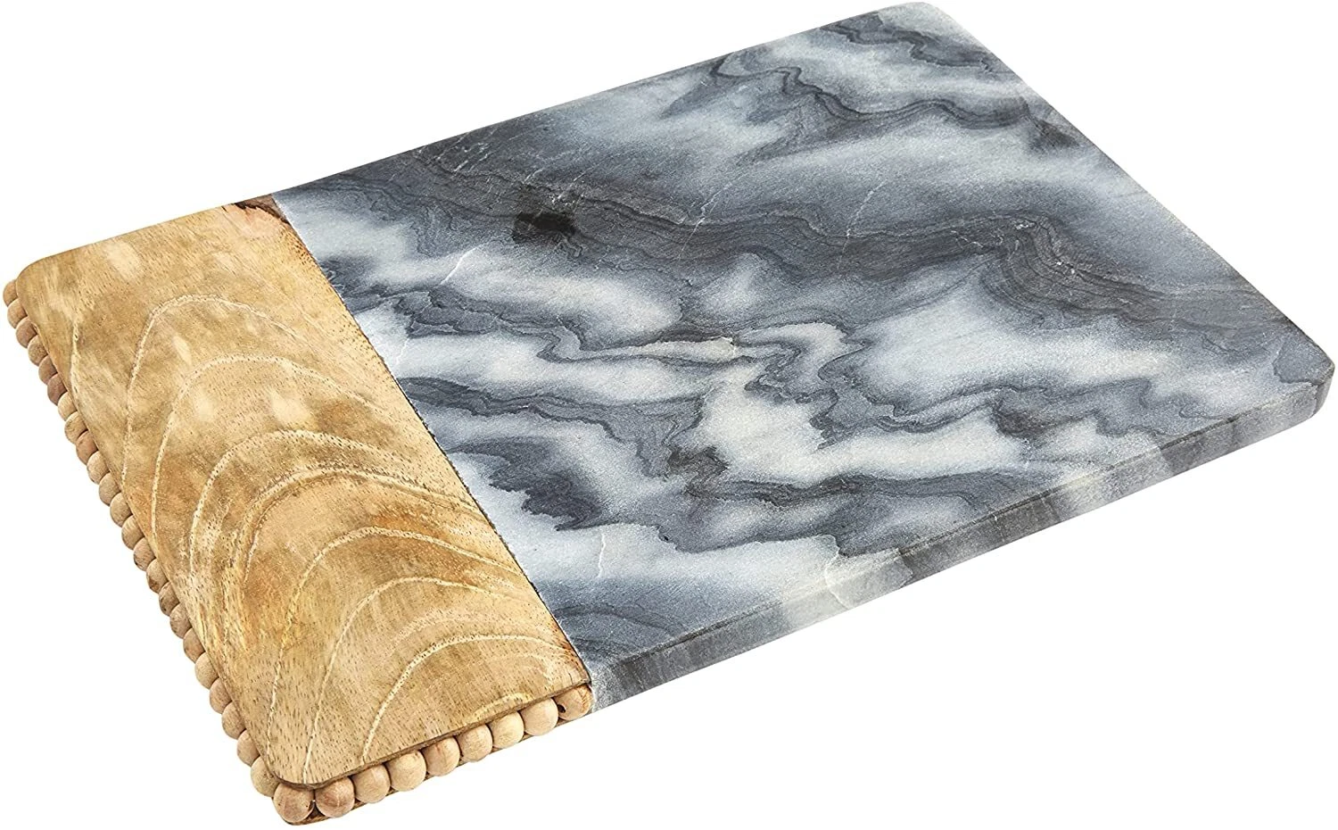 Mud Pie Pine Hill Beaded Wood Marble Board