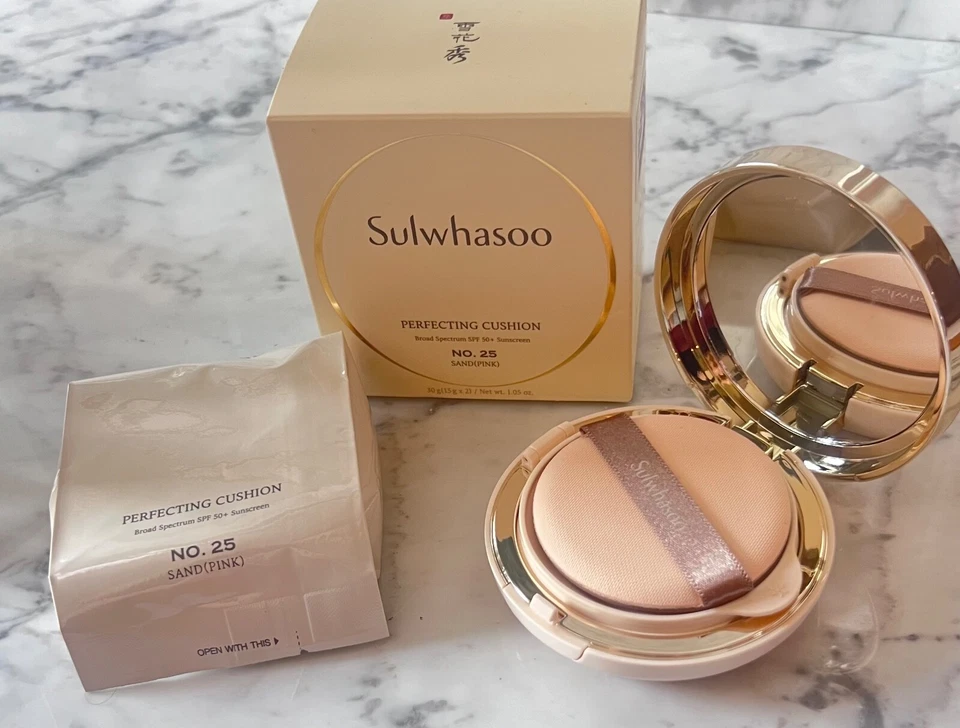 Sulwhasoo Perfecting Cushion Compact 15g + Refill No. 25 SAND (Pink) US SELLER - Image 2 of 2