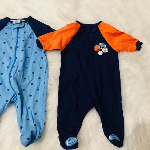 Gerber 2 Pack Zip Up Footie Onesies Sleepers Boys Pajamas Infant Newborn - Picture 6 of 7