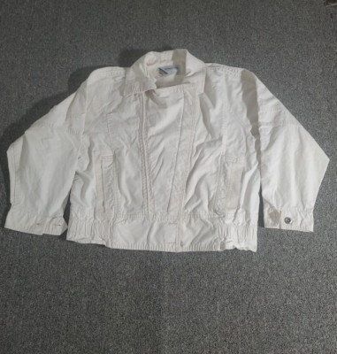 VINTAGE Members Only Mens Jacket Only by Europe White Denim *FLAWS- READ