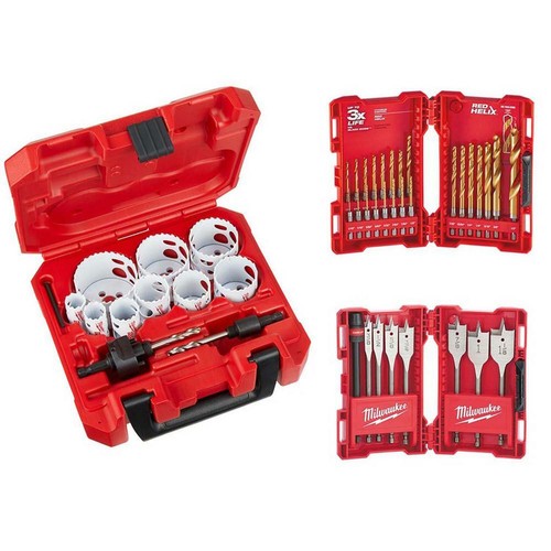 Milwaukee 492240254889463149220175 Hole Dozer General Purpose Bi-Metal Hole Saw Set with Titanium Drill Bit Set and Spade Bit Set (44 Piece)