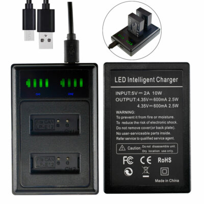 LCD battery Charger for Canon EOS M, M10, EOS M50, M200, 100D, Rebel SL1 -LP-E12
