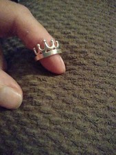 VINTAGE STERLING SILVER TIARA CROWN RING SIZE 8