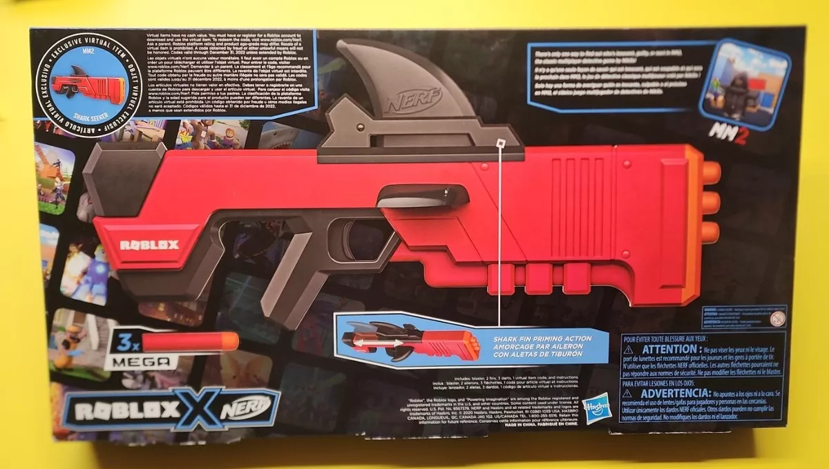 NERF Roblox MM2 SHARK SEEKER Gun ROBLOX INCLUDES CODE BRAND NEW