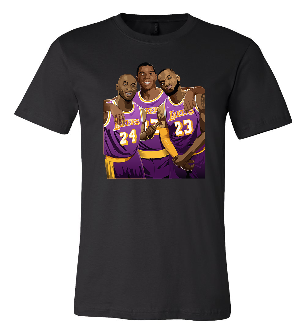 LAKERS ゲームシャツ　3XL KOBE Los Angeles Lakers Geats Lebron Kobe Magic logo T shirt S through