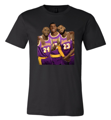 Los Angeles Lakers Geats Lebron Kobe Magic logo T shirt S through