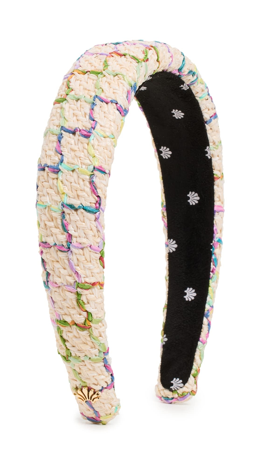 Женская повязка на голову Lele Sadoughi Alice из рафии, Радужная русалка, Белоснежный, Один