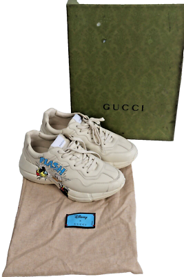 Disney x GUCCI Rhyton Flash Donald Duck Cream Leather Sneakers