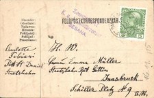 (X3809) Feldkorrespondenzkarte - Zensur SESANA Slowenien 1915 nach Innsbruck