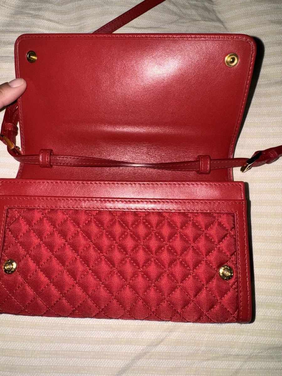 Prada Tessuto Red Quilted Nylon Leather Mini Bag | eBay