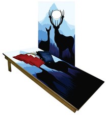 Wild Deer Hunting CORNHOLE BEANBAG TOSS GAME w Bags Game Board Set
