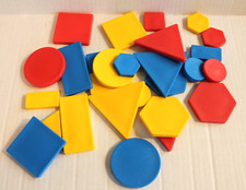 LOT of Thick Multi-Color Geometric 2-D Shapes Math Manipulatives Set