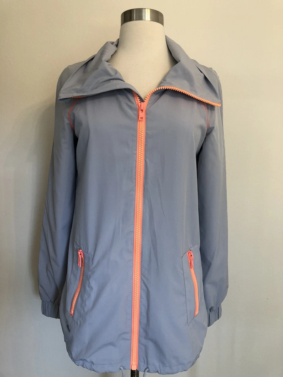 Lacoste SPORT women's light jacket Blue Gray Zipper Front size 34, XS