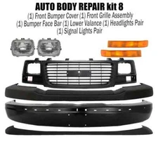 Front Bumper Paintable & Headlight Kit For 2003-2023 GMC Savana 1500 2500 3500
